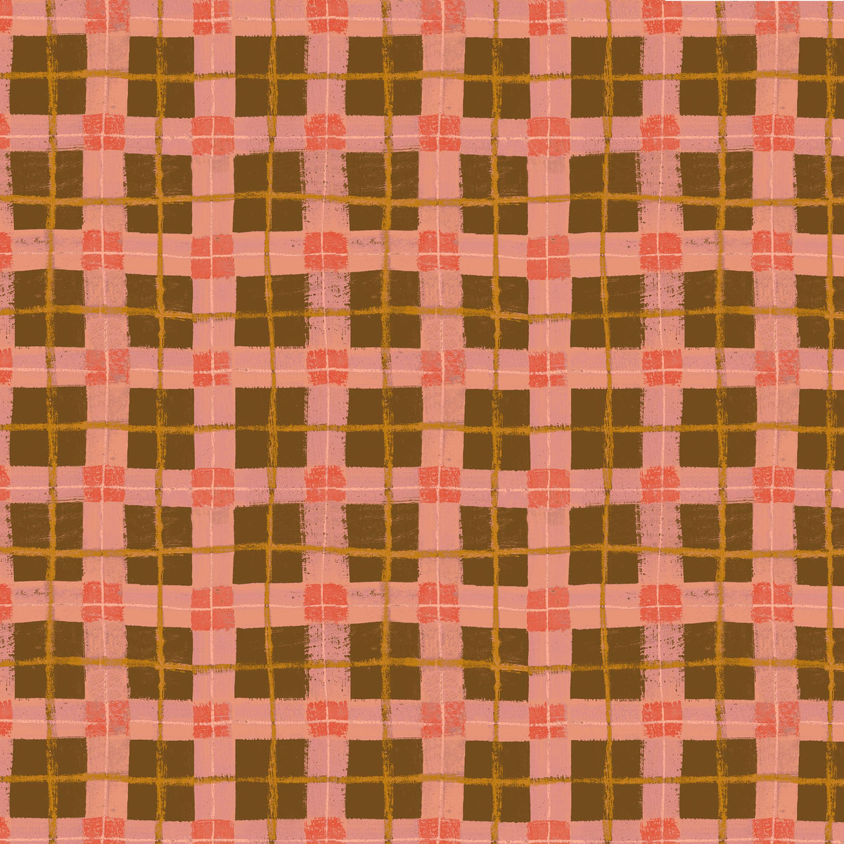 The Plaid One - Dream Linoleum Plaid - by Marcia Derse with Windham Fabrics