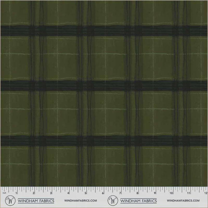 The Plaid One - Window Pane Plaid in Piney - by Marcia Derse with Windham Fabrics