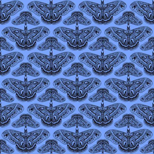 Indelible Ink - Cecropia in Cerulean - by Anna Maria Textiles