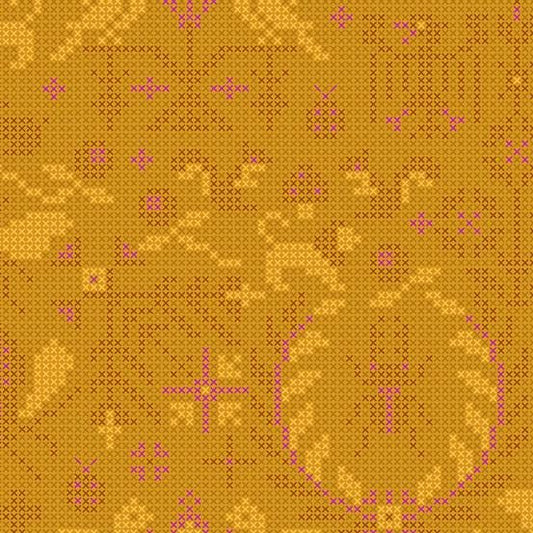 Sun Print 2022 - Menagerie in Amber - by Alison Glass with Andover Fabric