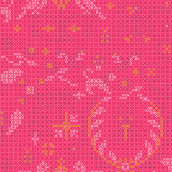 Sun Print 2020 - Menagerie in Salmon - by Alison Glass with Andover Fabrics