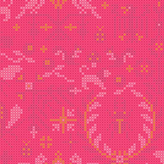 Sun Print 2020 - Menagerie in Salmon - by Alison Glass with Andover Fabrics