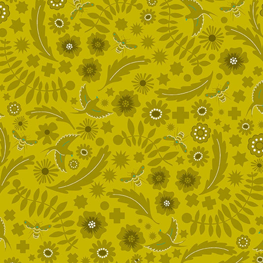Sun Print 2022 - Meadow in Chartreuse - by Alison Glass with Andover Fabrics