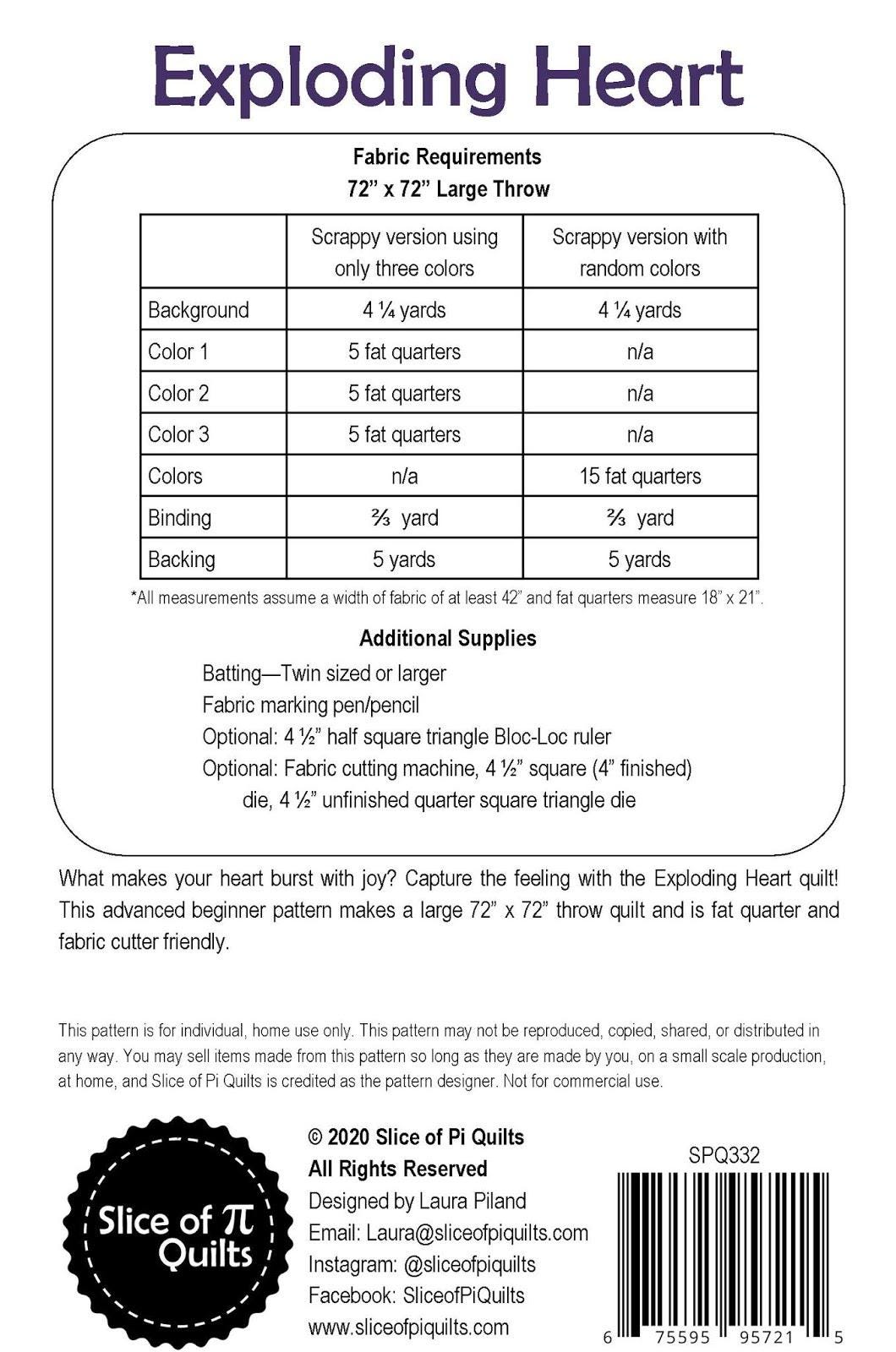 Exploding Heart Quilt Pattern - By Slice of Pi Quilts