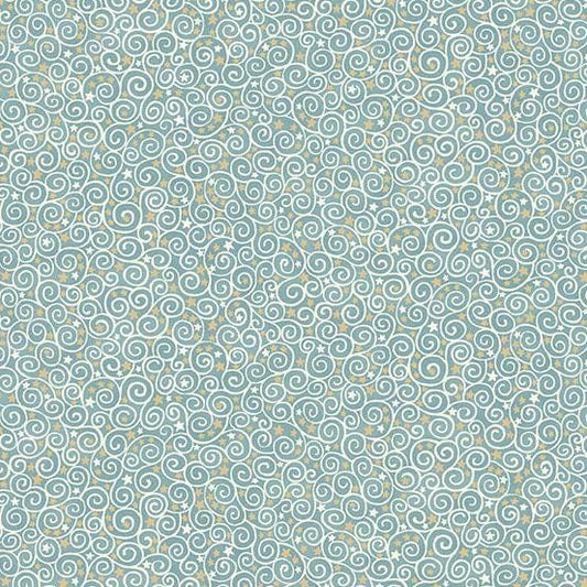 Charmed - Scroll in Teal - by Makower UK with Andover Fabrics