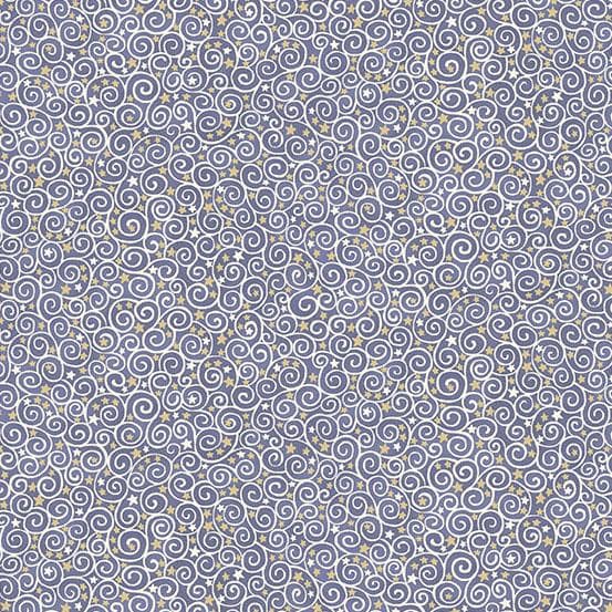 Charmed - Scroll in Blue - by Makower UK with Andover Fabrics
