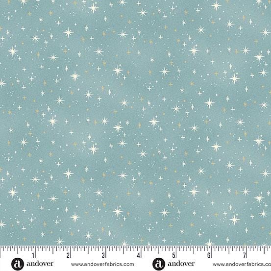 Charmed - Shimmer in Teal - by Makower UK with Andover Fabrics