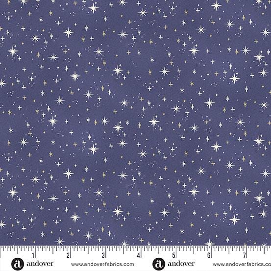 Charmed - Shimmer in Blue - by Makower UK with Andover Fabrics