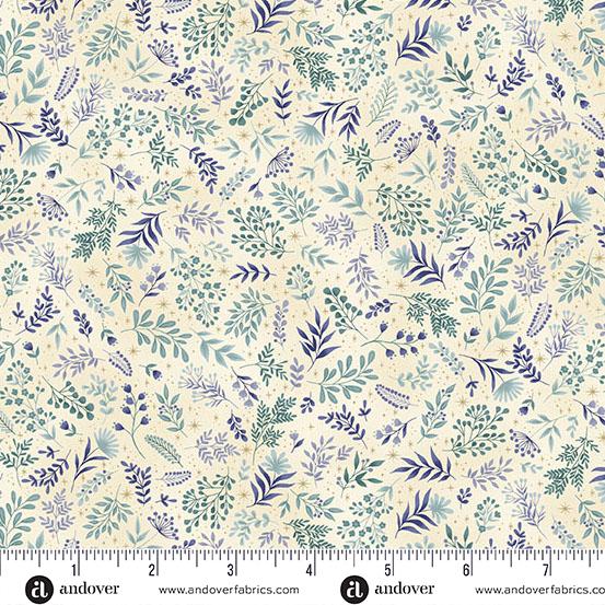 Charmed - Flora in Cream - by Makower UK with Andover Fabrics