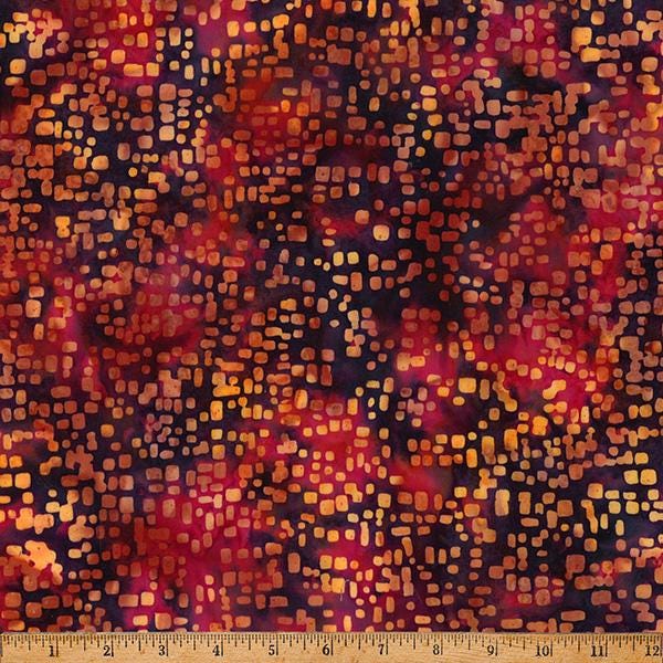 Bali Batik - Ember Glow - Square Blender in Halloween - by Hoffman Fabrics