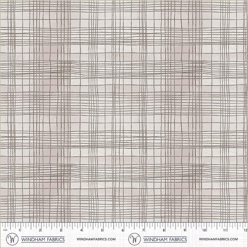 The Plaid One - String Theory Plaid in Seashell - by Marcia Derse with Windham Fabrics