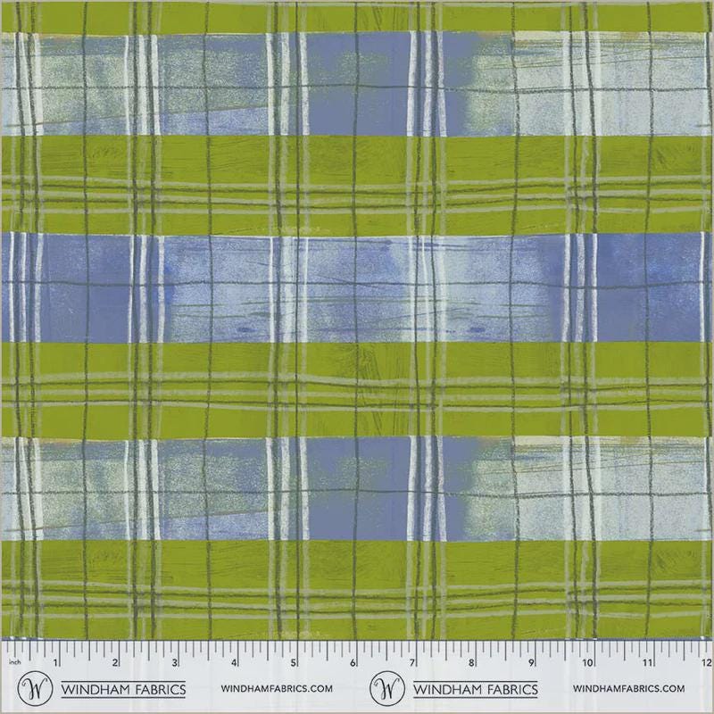 The Plaid One - Cool Lime Plaid - by Marcia Derse with Windham Fabrics