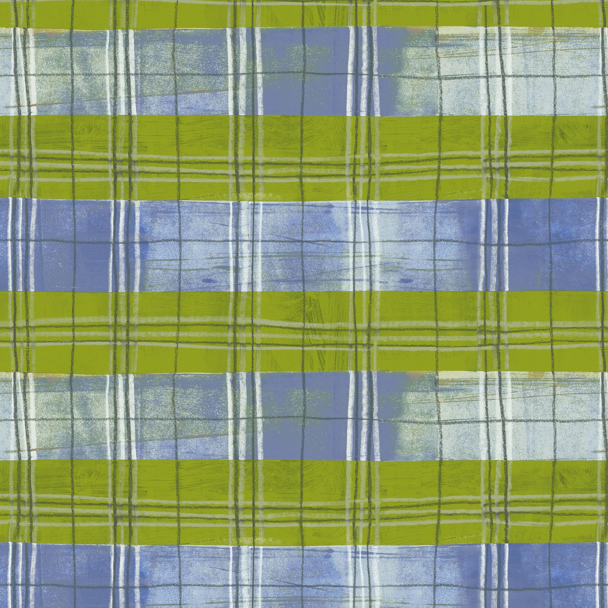 The Plaid One - Cool Lime Plaid - by Marcia Derse with Windham Fabrics