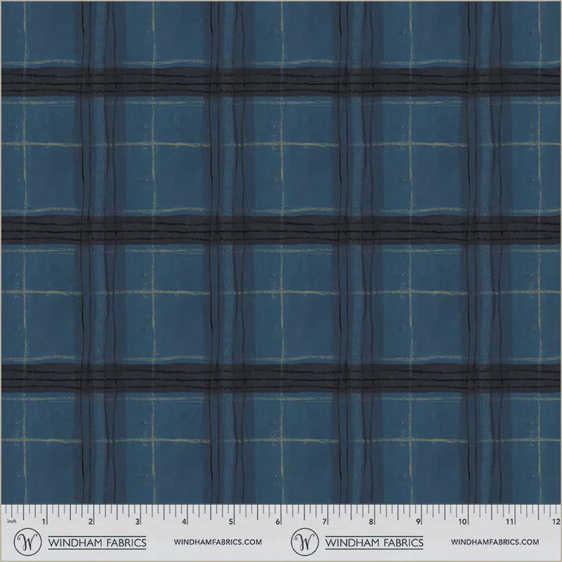 The Plaid One - Window Pane Plaid in Night Sky - by Marcia Derse with Windham Fabrics