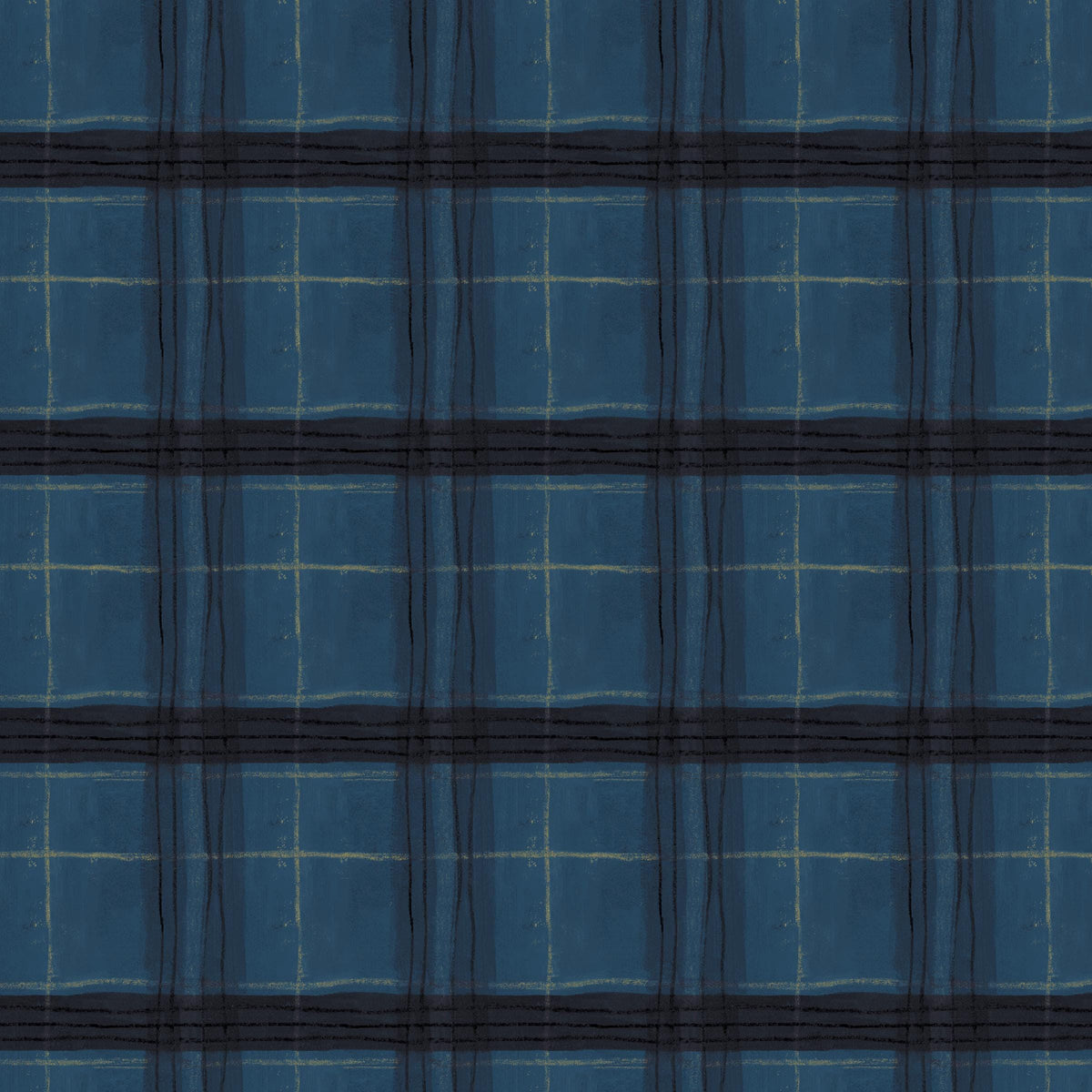 The Plaid One - Window Pane Plaid in Night Sky - by Marcia Derse with Windham Fabrics