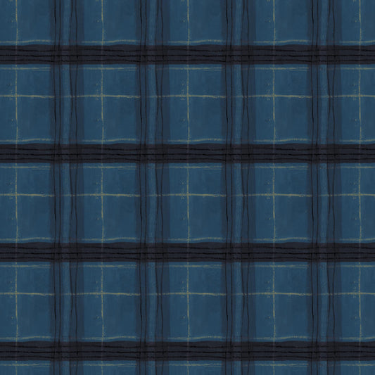 The Plaid One - Window Pane Plaid in Night Sky - by Marcia Derse with Windham Fabrics