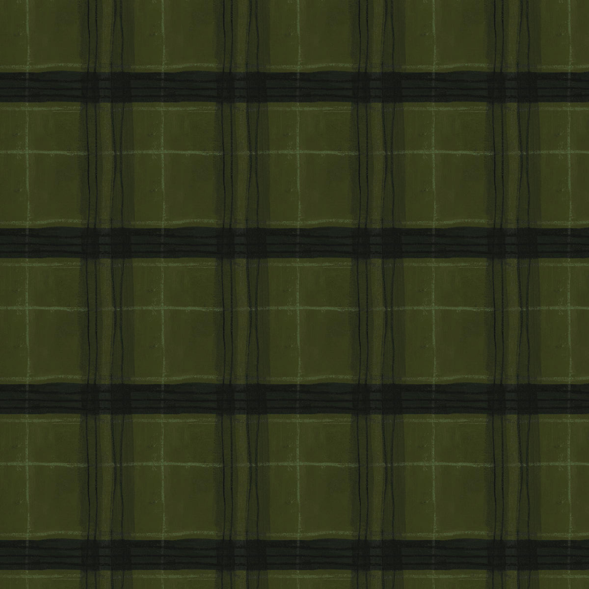 The Plaid One - Window Pane Plaid in Piney - by Marcia Derse with Windham Fabrics
