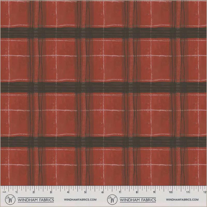 The Plaid One - Window Pane Plaid in Barn Red - by Marcia Derse with Windham Fabrics