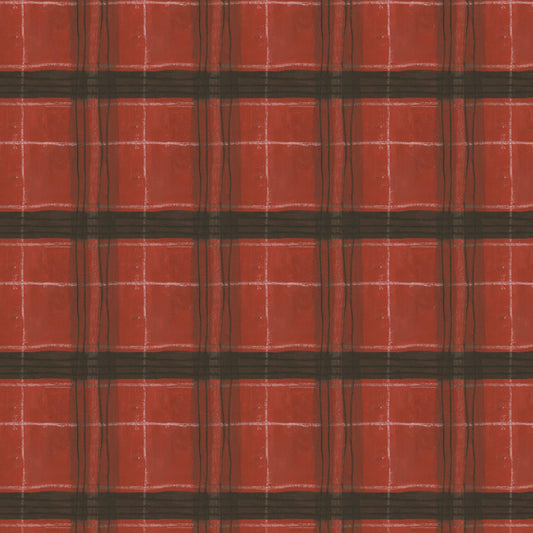 The Plaid One - Window Pane Plaid in Barn Red - by Marcia Derse with Windham Fabrics
