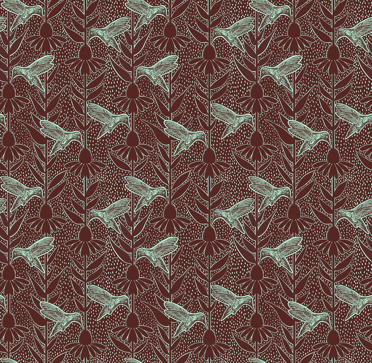 Indelible Ink - Humming in Patina - by Anna Maria Textiles