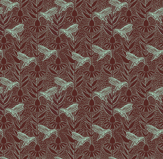 Indelible Ink - Humming in Patina - by Anna Maria Textiles
