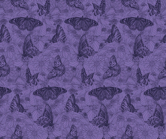 Indelible Ink - Winging It in Blueberry - by Anna Maria Textiles