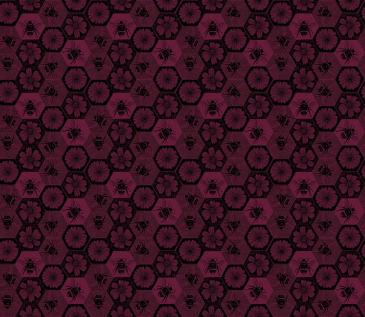 Indelible Ink - Busy in Mulberry - by Anna Maria Textiles