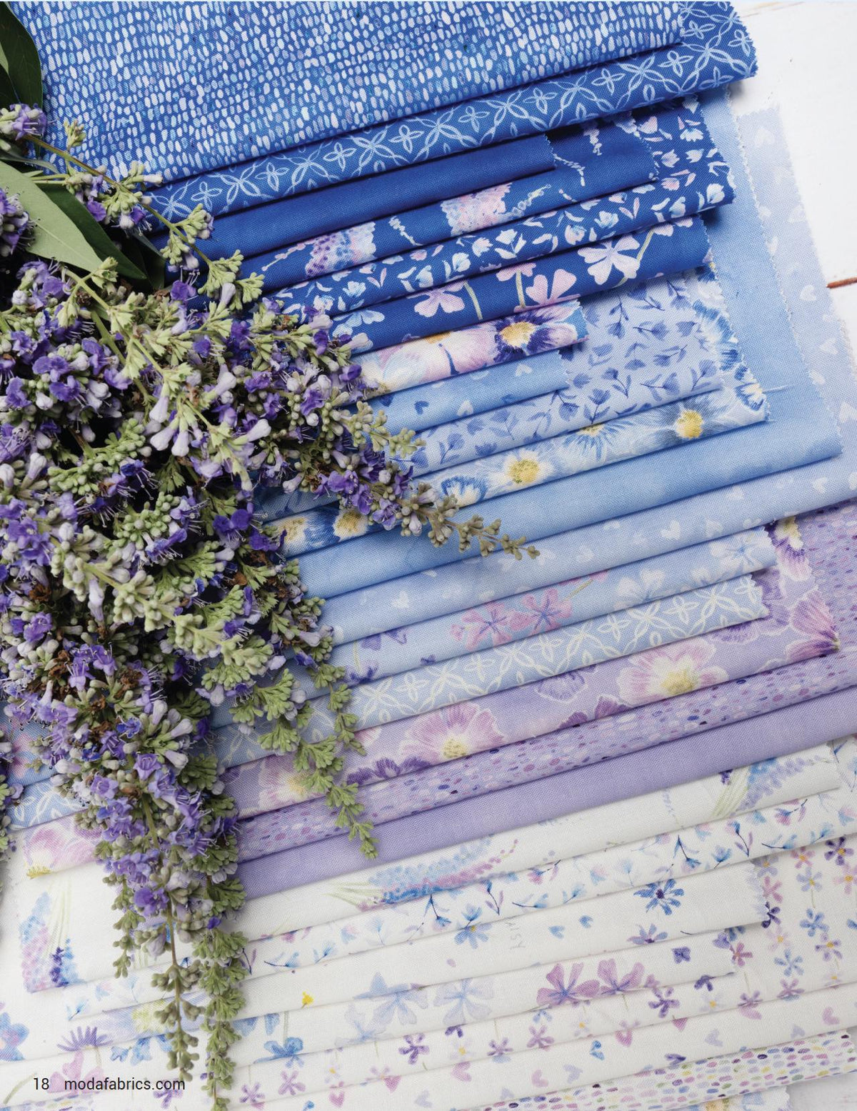 Delphinium Fat Quarter Bundle - by Janet Clare with Moda Fabrics