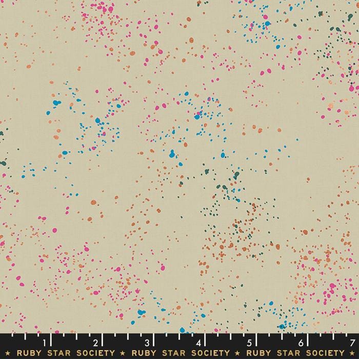 Speckled Metallic Fabric - Khaki - by Rashida Coleman Hale with Ruby Star Society