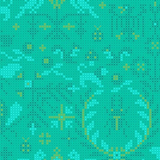 Sun Print 2020 - Menagerie in Mermaid - by Alison Glass with Andover Fabrics