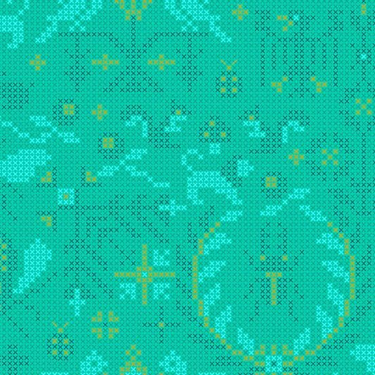 Sun Print 2020 - Menagerie in Mermaid - by Alison Glass with Andover Fabrics