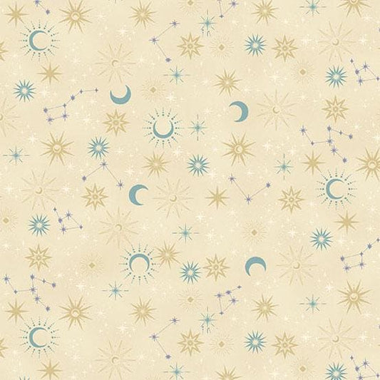 Charmed - Galaxy in Cream - by Makower UK with Andover Fabrics