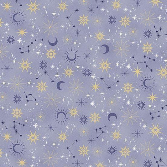 Charmed - Galaxy in Blue - by Makower UK with Andover Fabrics