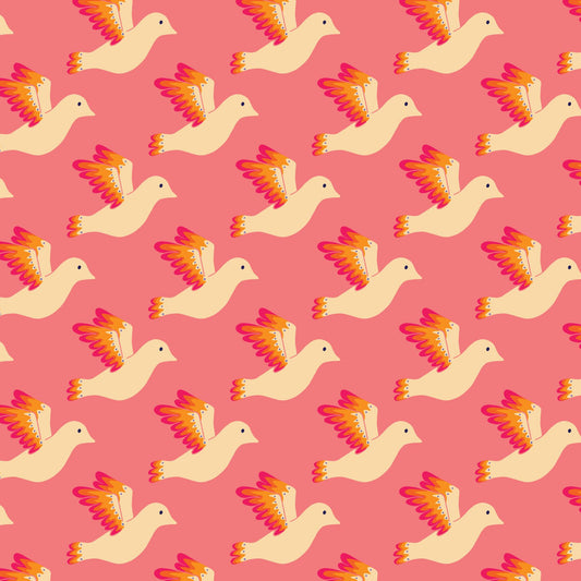 Blooming Garden - Birdies in Pink - by Jojulein Design with Cloud 9 Organic Fabrics