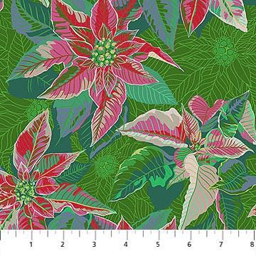 Cozy Christmas - Poinsettia in Housewarming - by Anna Maria Textiles with Northcott Fabrics