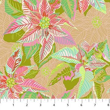 Cozy Christmas - Poinsettia in Fresh - by Anna Maria Textiles with Northcott Fabrics