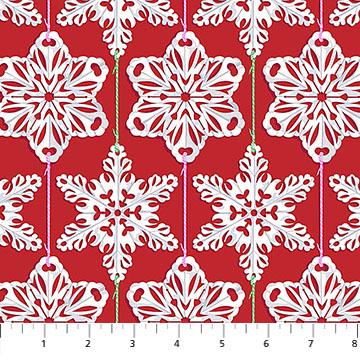 Cozy Christmas - Paperflakes in Red Hot - by Anna Maria Textiles with Northcott Fabrics