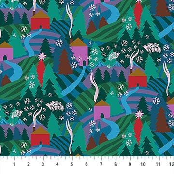 Cozy Christmas - Flurry in Evening - by Anna Maria Textiles with Northcott Fabrics
