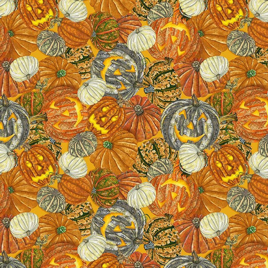 Midnight Hollow - Pumpkin Jumble in Spice - by Jennifer Lambein with Windham Fabrics