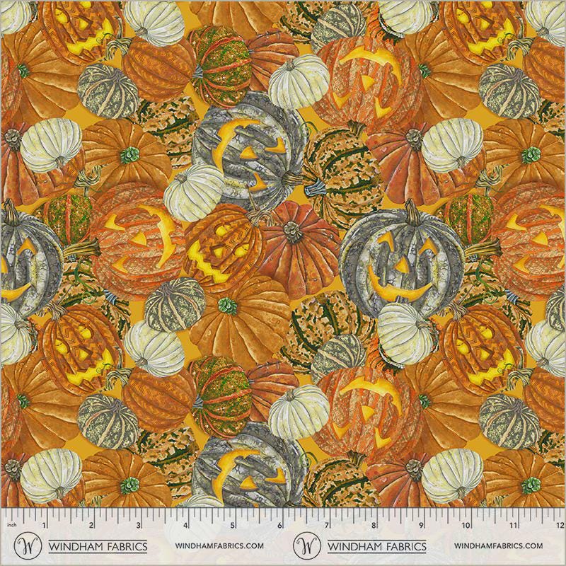 Midnight Hollow - Pumpkin Jumble in Spice - by Jennifer Lambein with Windham Fabrics