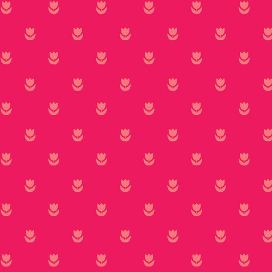 Blooming Garden - Flower Fields in Fuchsia - by Jojulein Design with Cloud 9 Organic Fabrics