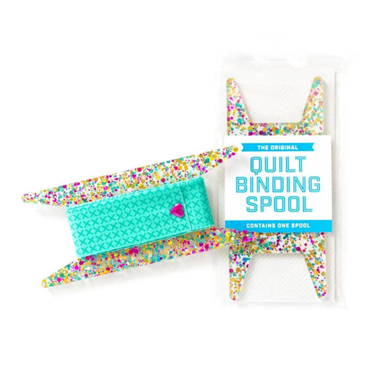 Glitter Binding Spool Teal, Aqua, & Gold Glitter by Stitch Supply