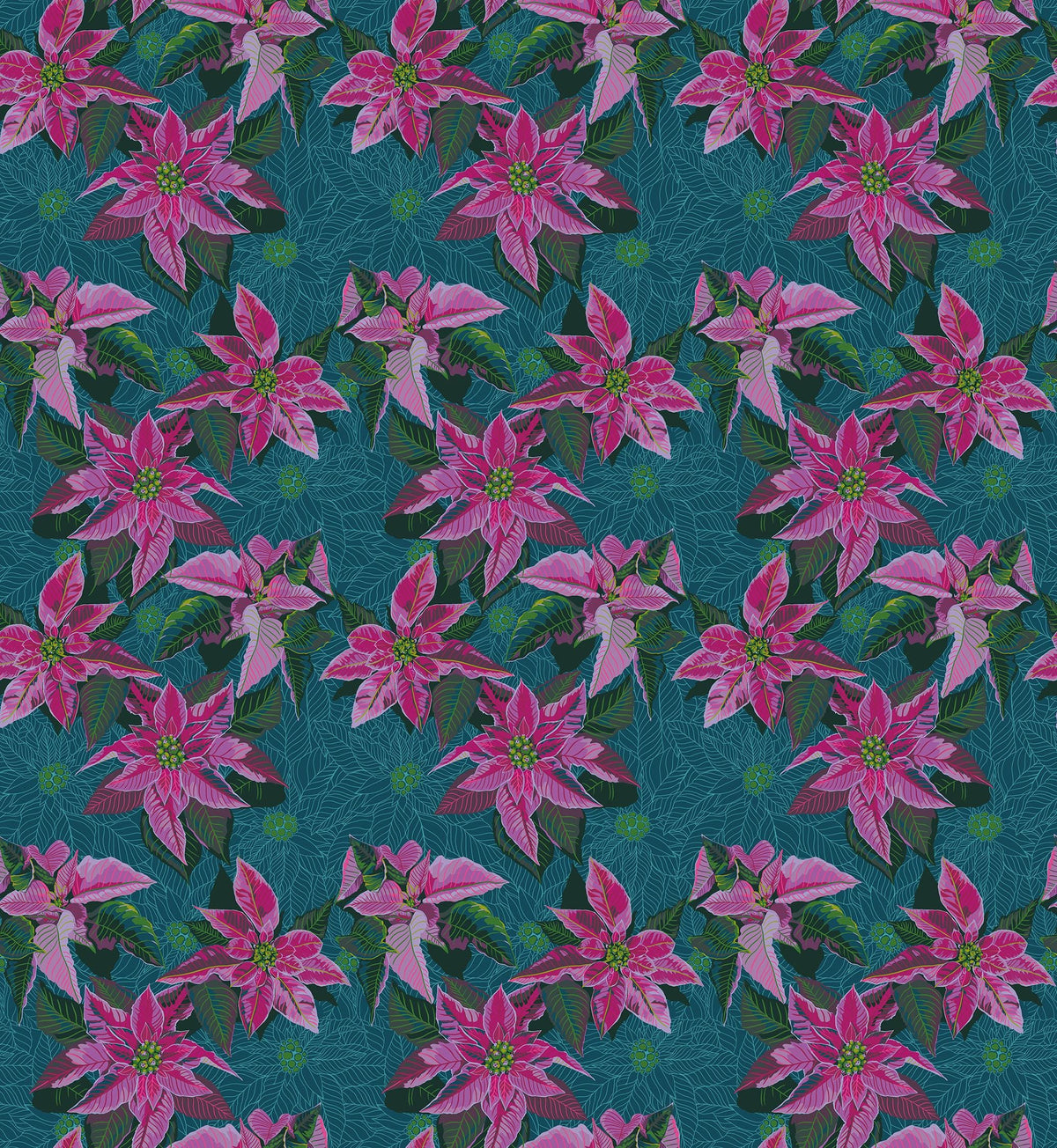 Cozy Christmas - Poinsettia in Flourish - by Anna Maria Textiles with Northcott Fabrics