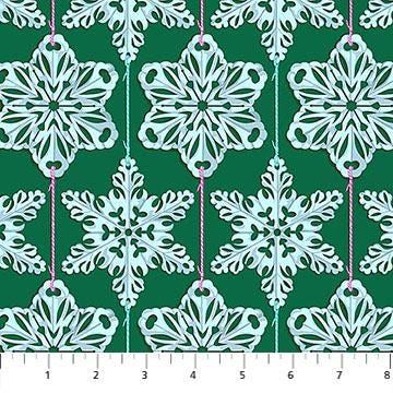 Cozy Christmas - Paperflakes in Mint - by Anna Maria Textiles with Northcott Fabrics
