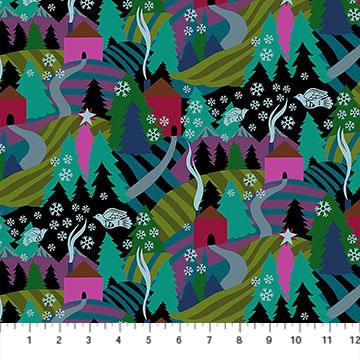 Cozy Christmas - Flurry in Midnight - by Anna Maria Textiles with Northcott Fabrics
