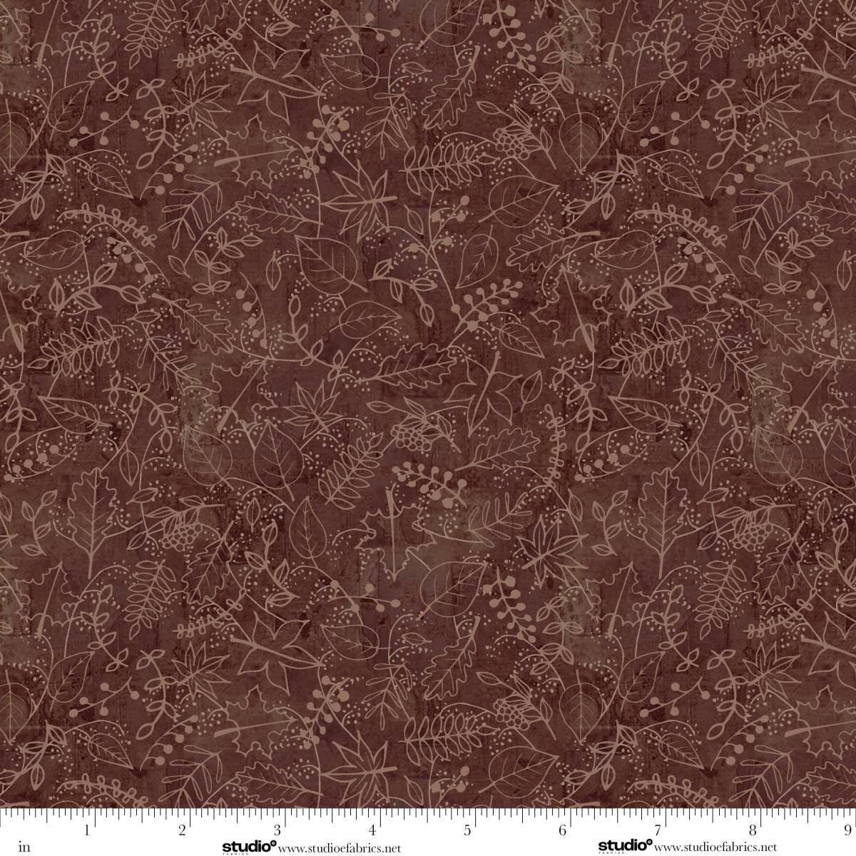 Free Falling - Fall Foliage in Mocha - by Funny Girl with Studio E Fabrics