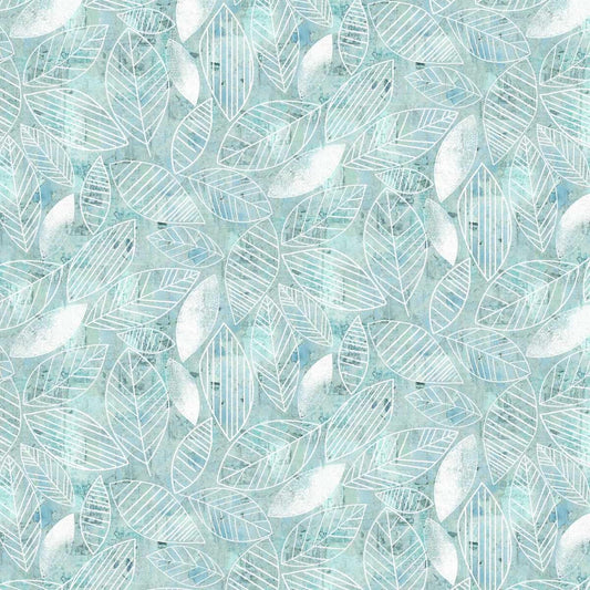 Free Falling - Leaf Lines in Slate - by Funny Girl with Studio E Fabrics