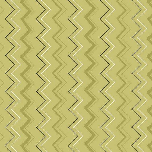Free Falling - Zig Zag in Matcha - by Funny Girl with Studio E Fabrics