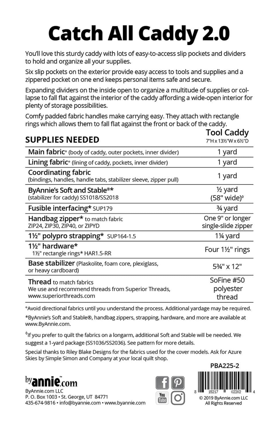 Catch All Caddy 2.0 Pattern from Patterns by ByAnnie