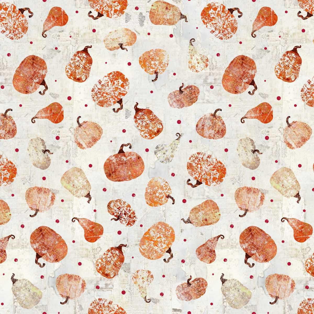 Free Falling - Rough Pumpkins in Pearl - by Funny Girl with Studio E Fabrics